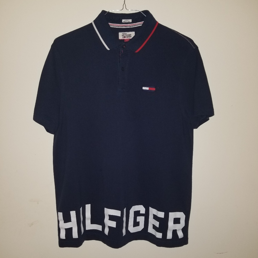 Dark Blue Tommy Hilfiger Polo Shirt Size L